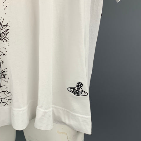 VIVIENNE WESTWOOD ANGLOMANIA Size One Size White Lion Graphic Cotton Scoop Neck T-shirt