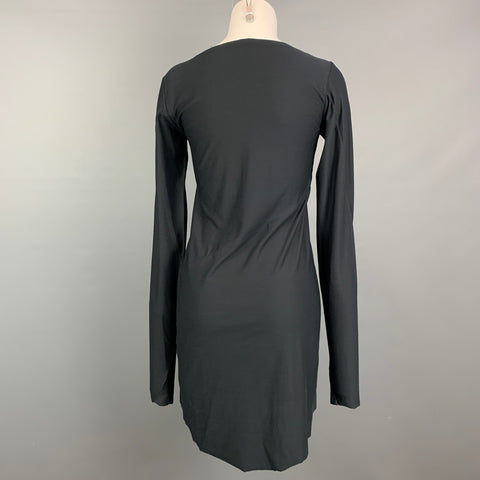 LOST & FOUND Size XS Black Cotton Asymmetrical Long Sleeve Dress
