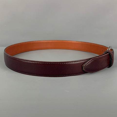 OAK STREET Size 34 Burgundy Leather Belt