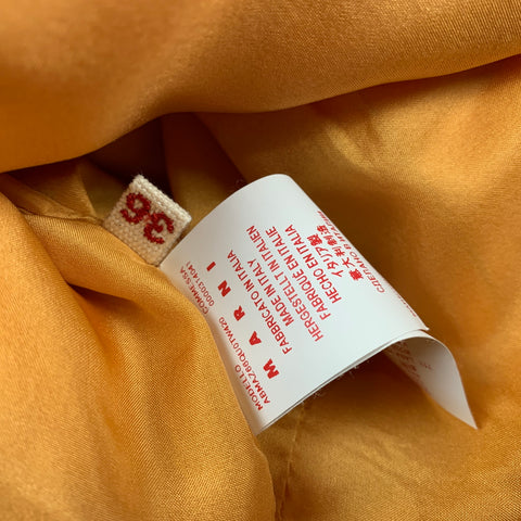 MARNI Taille 0 Robe en laine vierge / soie à pois orange et marron