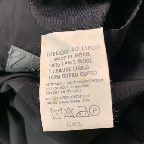 YOHJI YAMAMOTO HOMME Size S SS90 Black Dog Embroidery Wool Collarless Jacket