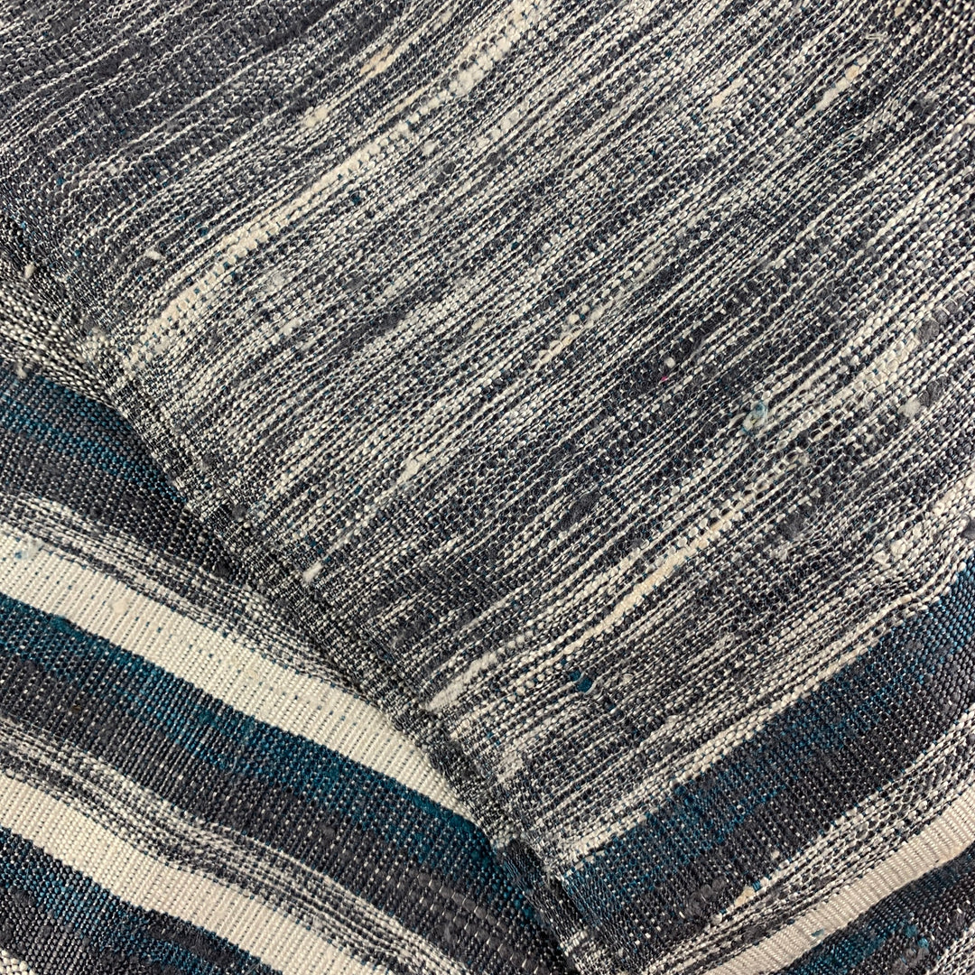 ARTISANS ANGKOR Grey Cream Woven Silk Scarf
