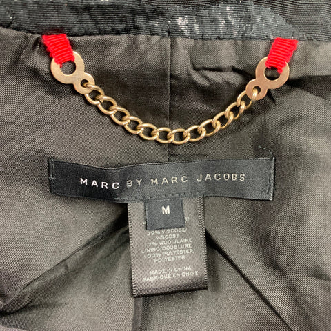 MARC by MARC JACOBS Size M Black Jacquard Polyester Blend Jacket Blazer
