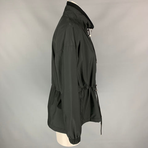 FALCONERI Size S Black Polyester Blend Drawstring Waterproof Jacket