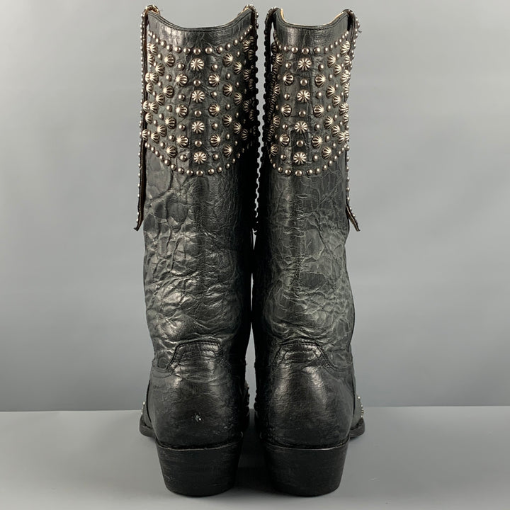 OLD GRINGO Botas sin cordones de cuero con tachuelas negras talla 10