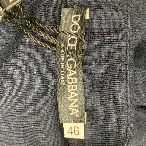 DOLCE & GABBANA Size XS Navy Wool Blend Buttoned Pullover