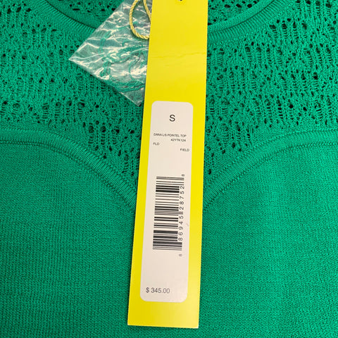 CATHERINE MALANDRINO Size S Green Viscose Blend Textured Pullover