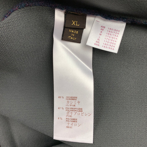 LOUIS VUITTON Size XL Blue & Purple Melange Cashmere Blend Jacket