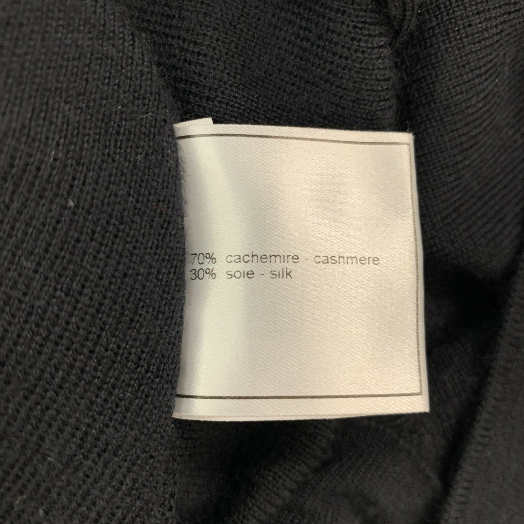 CHANEL Size 8 Black Cashmere Silk Scoop Neck Cardigan