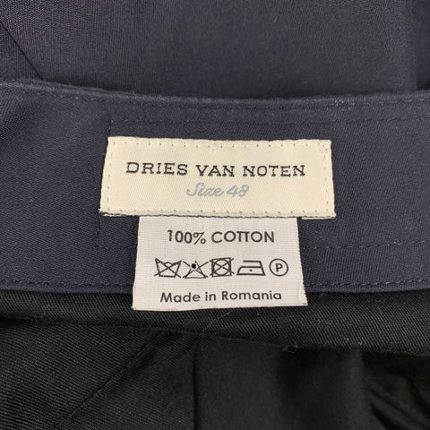 DRIES VAN NOTEN Size 32 Navy Gold Color Block Cotton Drawstring Shorts