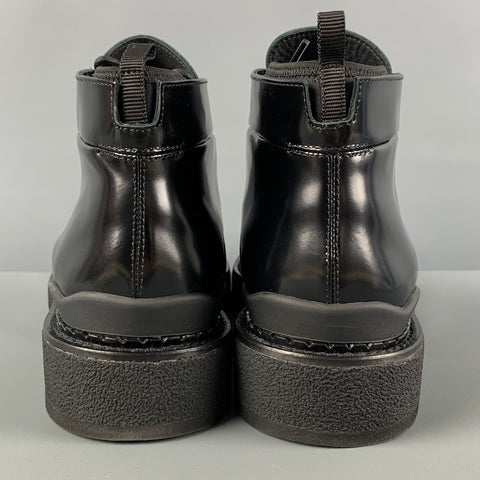 JOHN ELLIOTT Size 10 Black Leather Creeper Boots