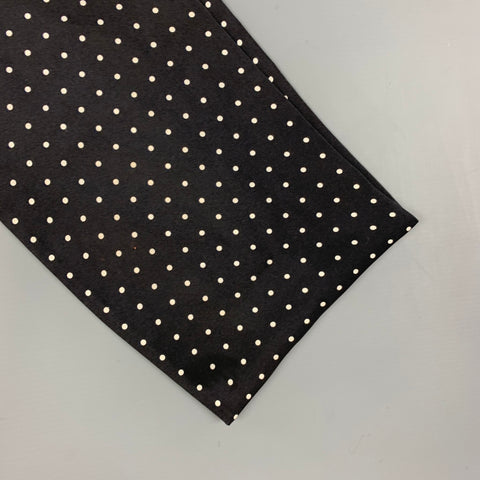 DOLCE & GABBANA Black White Dot Print Silk Scarf
