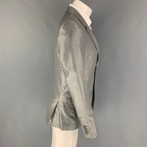 CALVIN KLEIN COLLECTION Size 36 Grey Notch Lapel Sport Coat