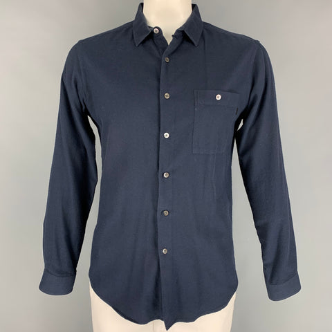 PATRIK ERVELL Size XL Navy Cotton Long Sleeve Shirt