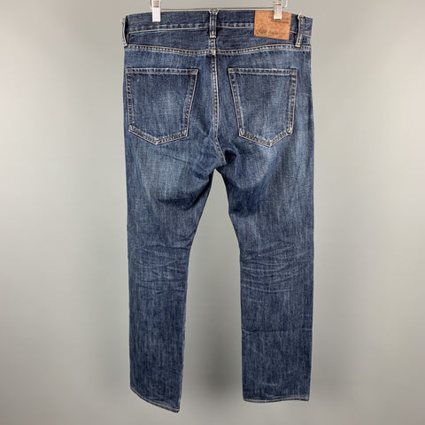 C.O.F. STUDIO Size 32 x 32 Indigo Washed Selvedge Denim Button Fly Jeans