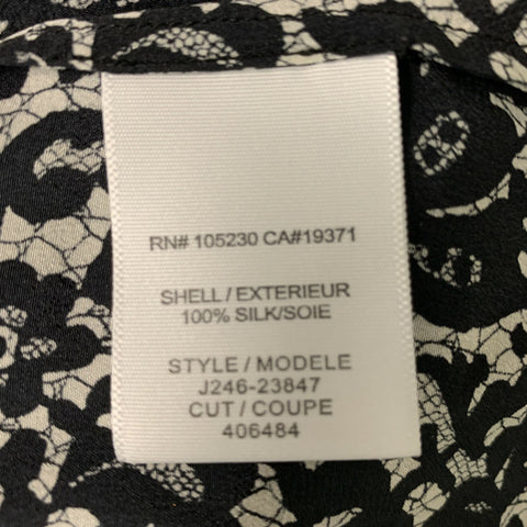JOIE Size S Black White Silk Blouse