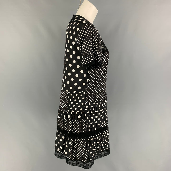 MARC by MARC JACOBS Size 2 Black White Polka Dot Viscose A-Line Dress