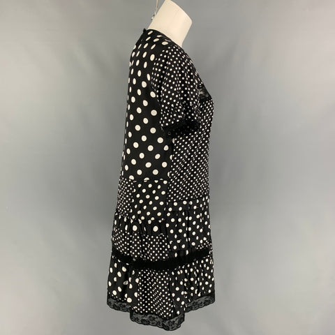 MARC by MARC JACOBS Vestido acampanado de viscosa con lunares blancos y negros talla 2