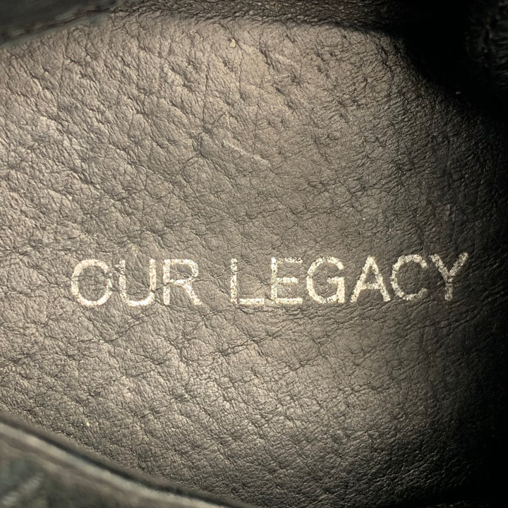 OUR LEGACY Size 11 Black Leather Sneakers