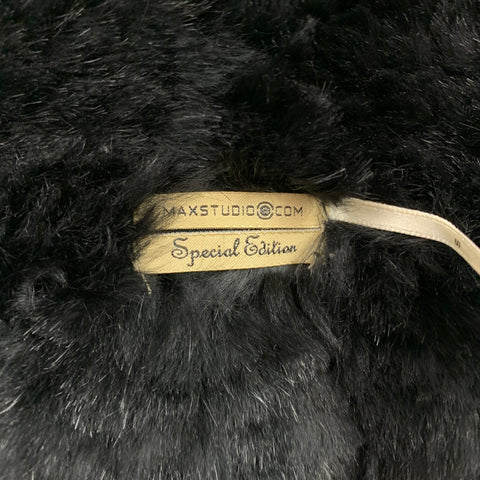 MAXSTUDIO Edición especial Talla S Chaqueta de punto con gancho y bucle de piel de conejo negra