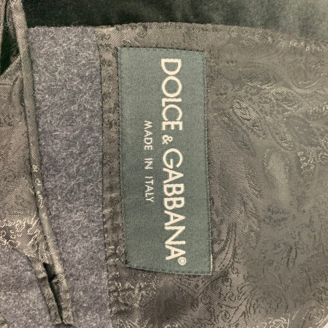 DOLCE & GABBANA Size 44 Regular Charcoal Black Wool Sport Coat