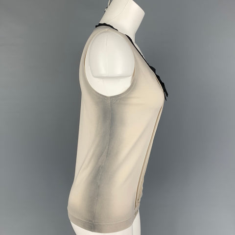 PRADA Size S Beige Black Silk Ombre Sleeveless Dress Top