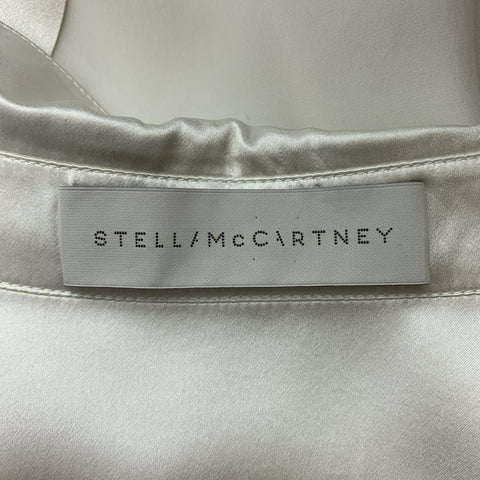 STELLA McCARTNEY Size 12 Cream Silk Satin Collar Blouse