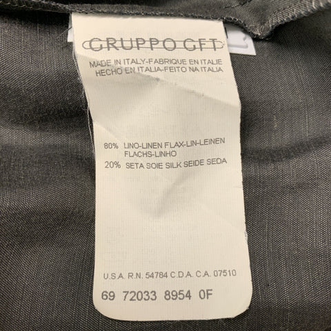 GIORGIO ARMANI Size 12 Slate Linen & Silk Blouse