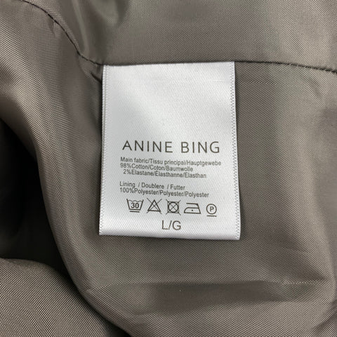 ANINE BING Size L Olive Cotton Belted Jacket