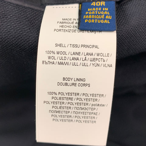 POLO by RALPH LAUREN Size 40 Navy Polyester Single Breasted Sport Coat