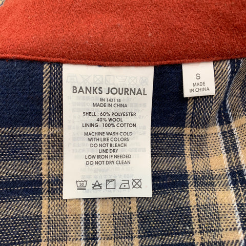 BANKS JOURNAL Chaqueta con bolsillo de parche de algodón color ladrillo talla S