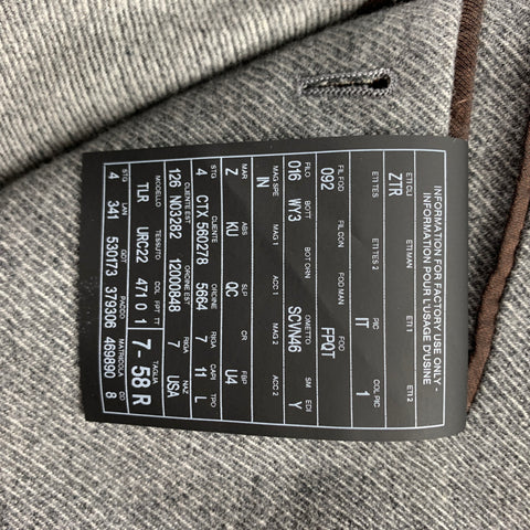 ERMENEGILDO ZEGNA Size 48 Regular Grey Heather Wool / Cashmere Notch Lapel Sport Coat