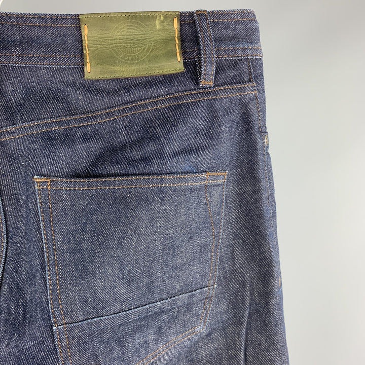 OLAF HUSSEIN Size 32 Indigo Selvedge Denim Zip Fly Jeans