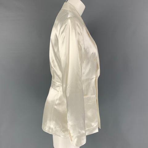 Collection RALPH LAUREN Taille 6 Blazer en acétate et viscose crème