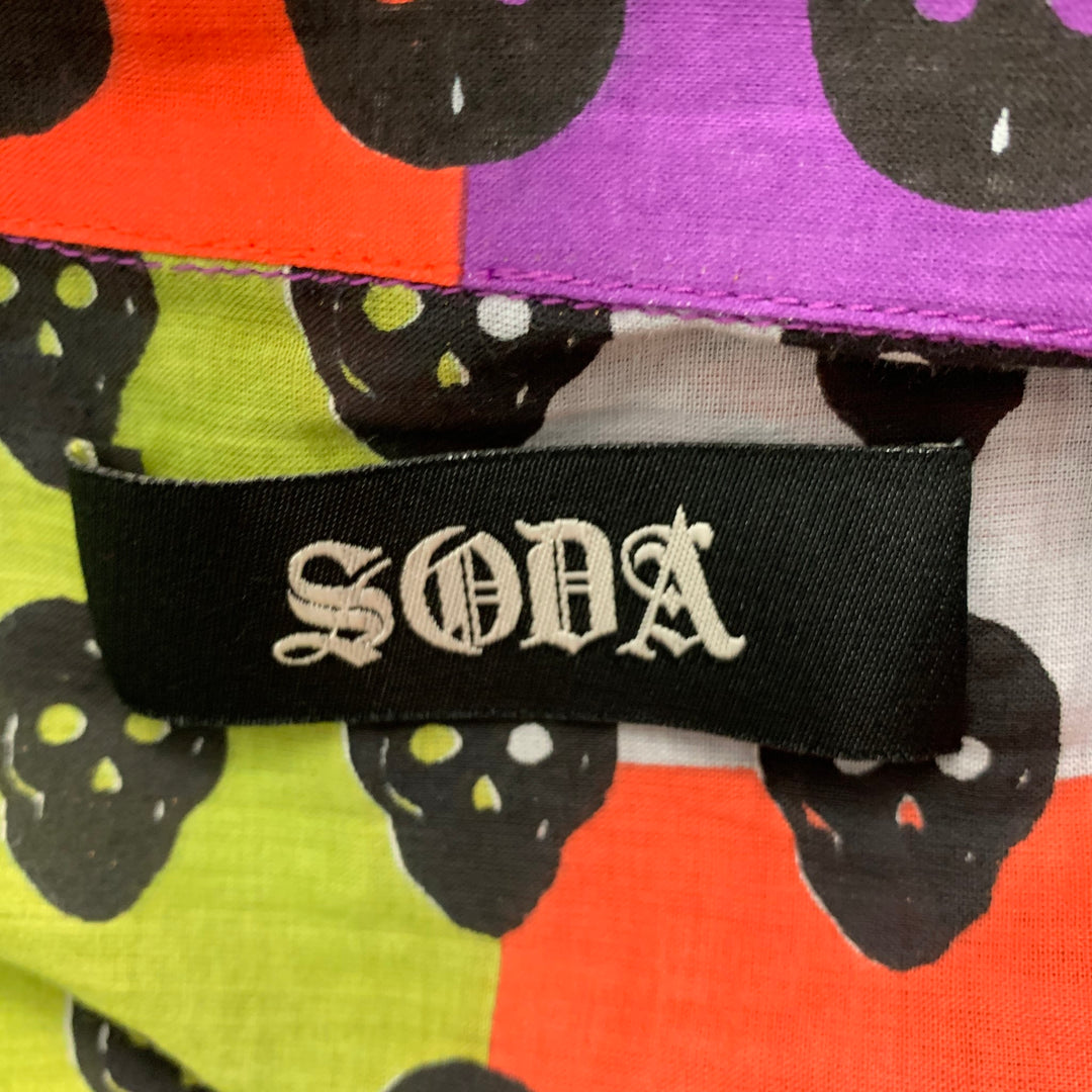 SODA Size One Size Multi-Color Skulls Oversized Short Sleeve Shirt