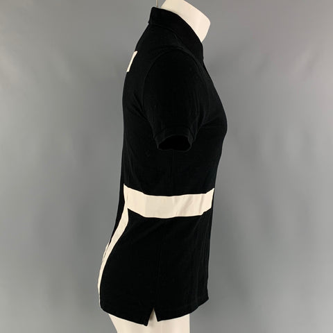GIVENCHY Polo de manga corta de algodón con bloques de color blanco y negro talla XS