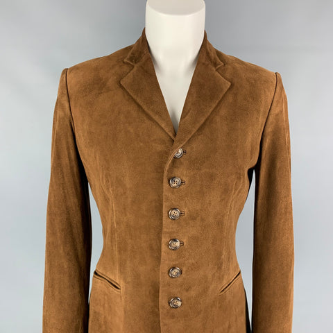 RALPH LAUREN Black Label Taille 6 Veste en daim marron