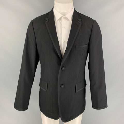 THOM BROWNE Size 38 Black Notch Lapel Sport Coat