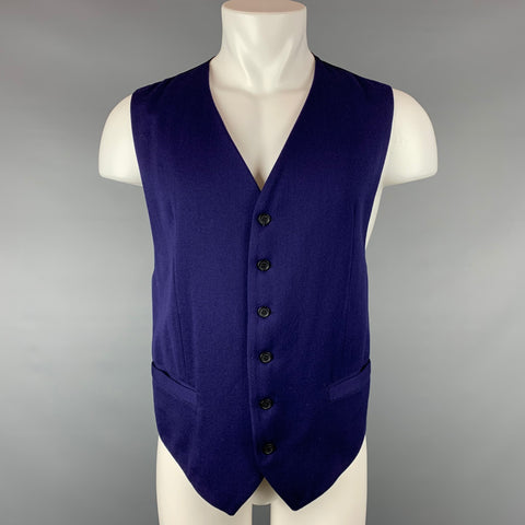 BYBLOS Size 42 Purple Wool Buttoned Vest