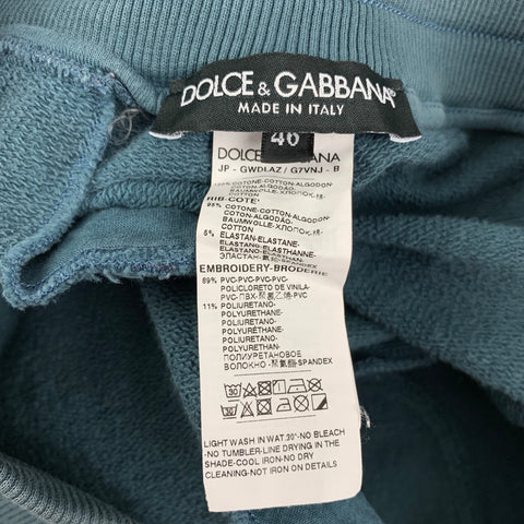 DOLCE & GABBANA Size 30 Teal Washed Cotton Drawstring Shorts