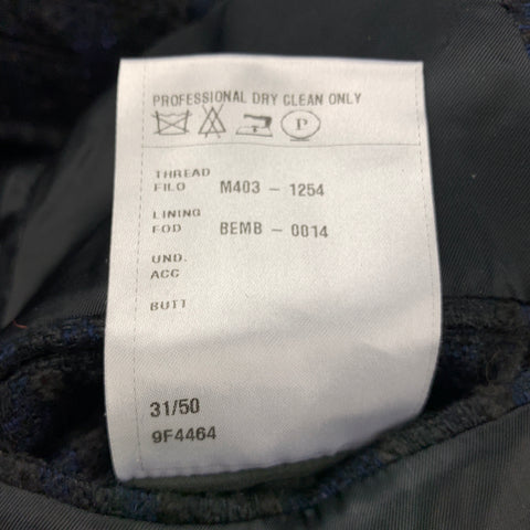 GIVENCHY Size 38 Navy & Black Tweed Acrylic Blend Collarless Jacket