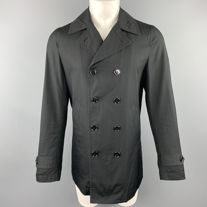 COMME des GARCONS HOMME PLUS Size M Black Cotton Double Breasted Coat