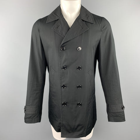 COMME des GARCONS HOMME PLUS Size M Black Cotton Double Breasted Coat