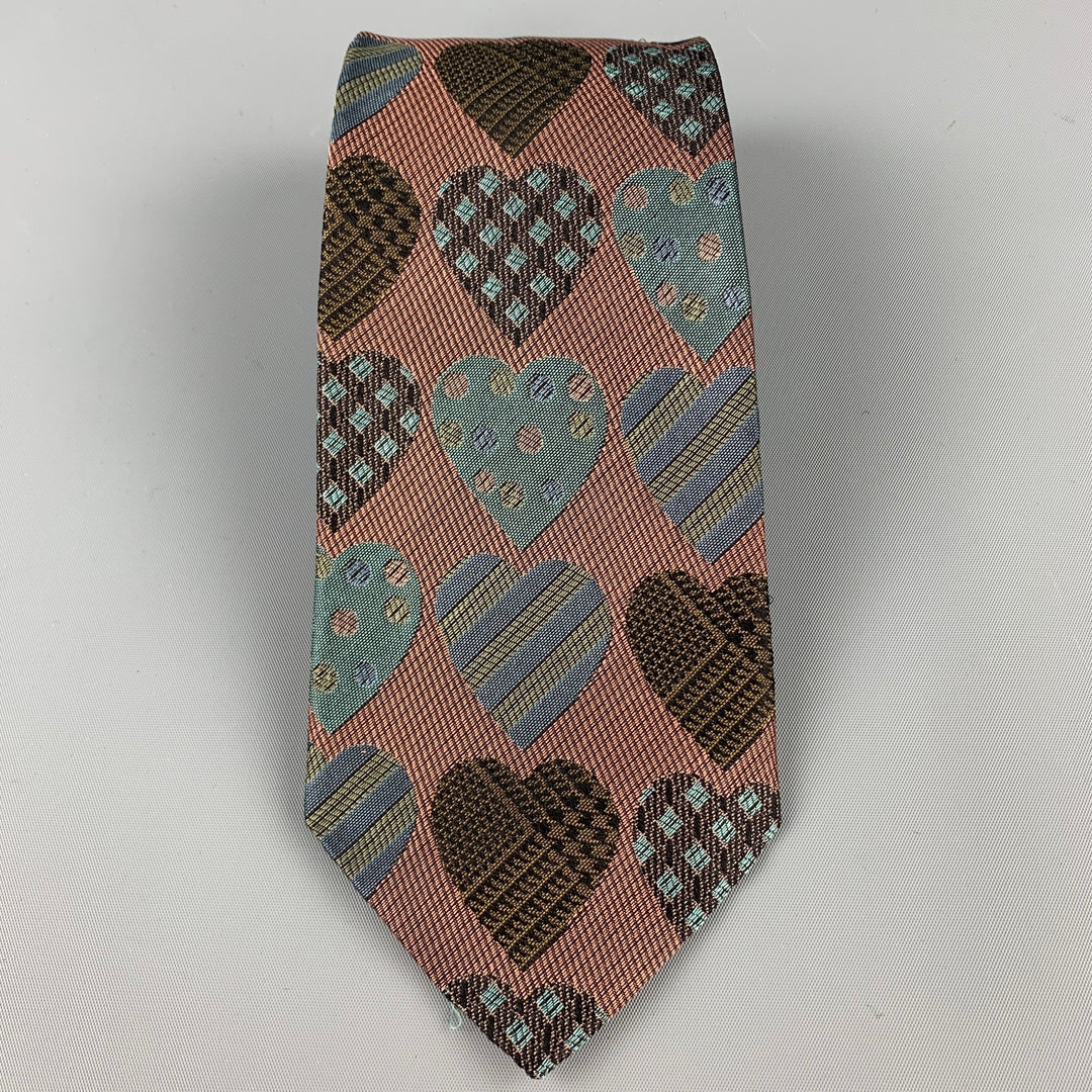 MOSCHINO Bronze Heart Silk Tie