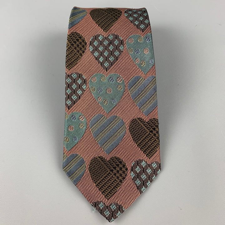 Corbata de seda con corazón de bronce MOSCHINO