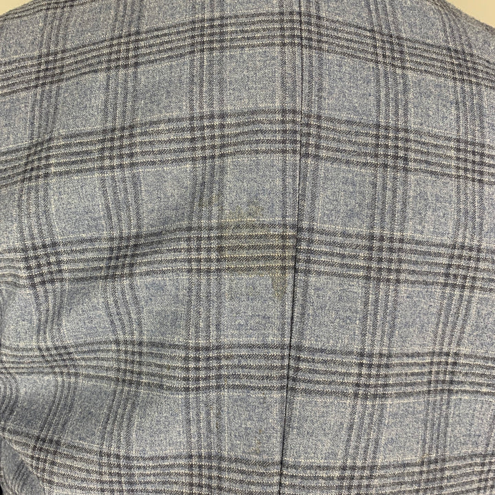 INDOCHINO Size 36 Blue Navy Plaid Wool 30 30 Suit
