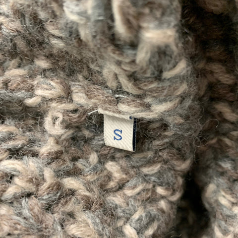 MONCLER Size S Grey Oatmeal Knitted Buttoned Jacket