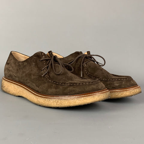 TOD'S Zapatos con cordones y suela de crepé de ante marrón talla 11