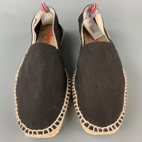 CASTANER Size 9 Black Canvas Espadrille Loafers