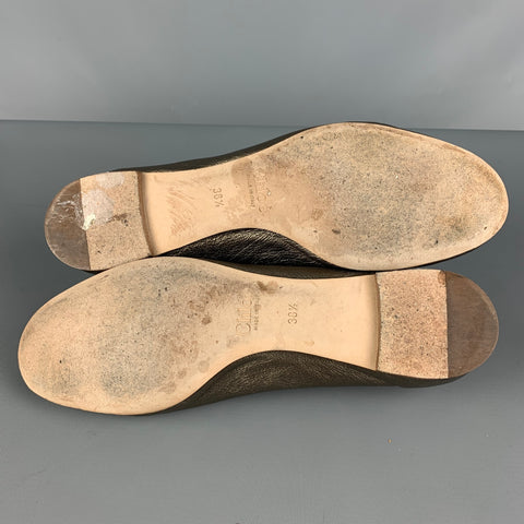 CHLOE Taille 8.5 Ballerines solides en cuir doré